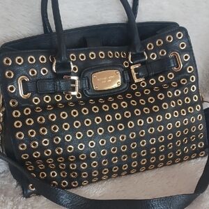 Michael Kors Black and Gold Studded Women's Bag-HB265